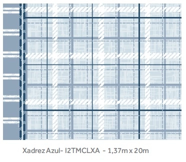 Toalha térmica de mesa 1,37 metros prime xadrez azul Kapazi